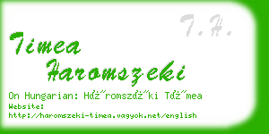 timea haromszeki business card